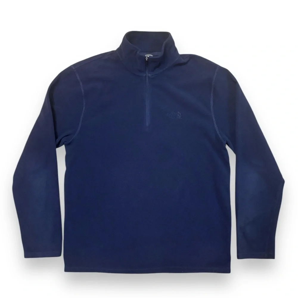 THE NORTH FACE TKA 100 Quarter Zip Fleece Pullover Navy Blue VINTAGE